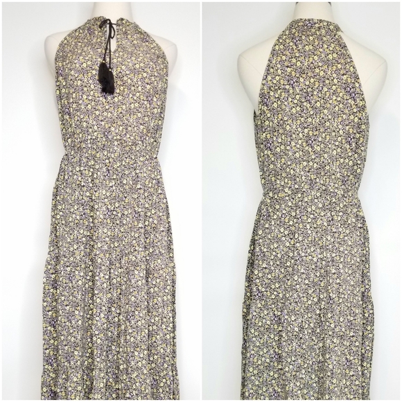 LC Lauren Conrad Dresses & Skirts - LC Lauren Conrad Floral Sleeveless Halter Tiered Maxi Dress, Large